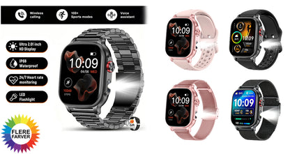 Smartwatch med Pulsmåler og Bluetooth-opkald