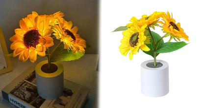 Genopladelig Solsikke LED Natlampe