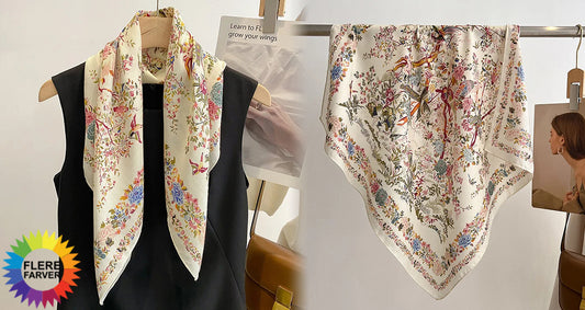 Printet Firkantet Tørklæde til Kvinder