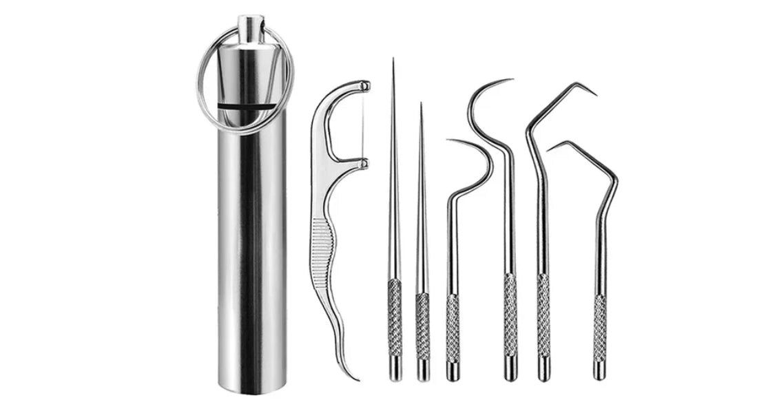 7-Delt Tandstik Sæt i Rustfrit Stål