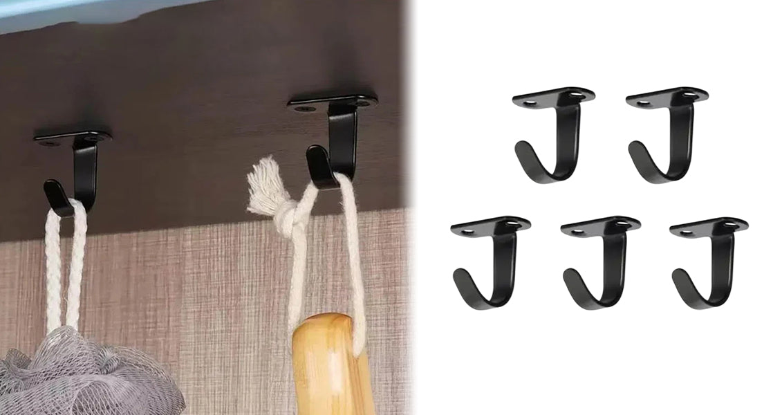 5 stk. Loftkroge i Rustfrit Stål