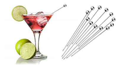 12 stk. Cocktailpinde i Rustfrit Stål til Drikke