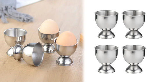 4 Stk. Æggebægerstativ i Rustfrit Stål