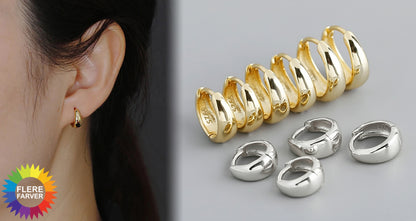 Brede Hoop Øreringe i Sterlingsølv og Guld