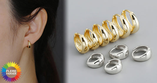 Brede Hoop Øreringe i Sterlingsølv og Guld