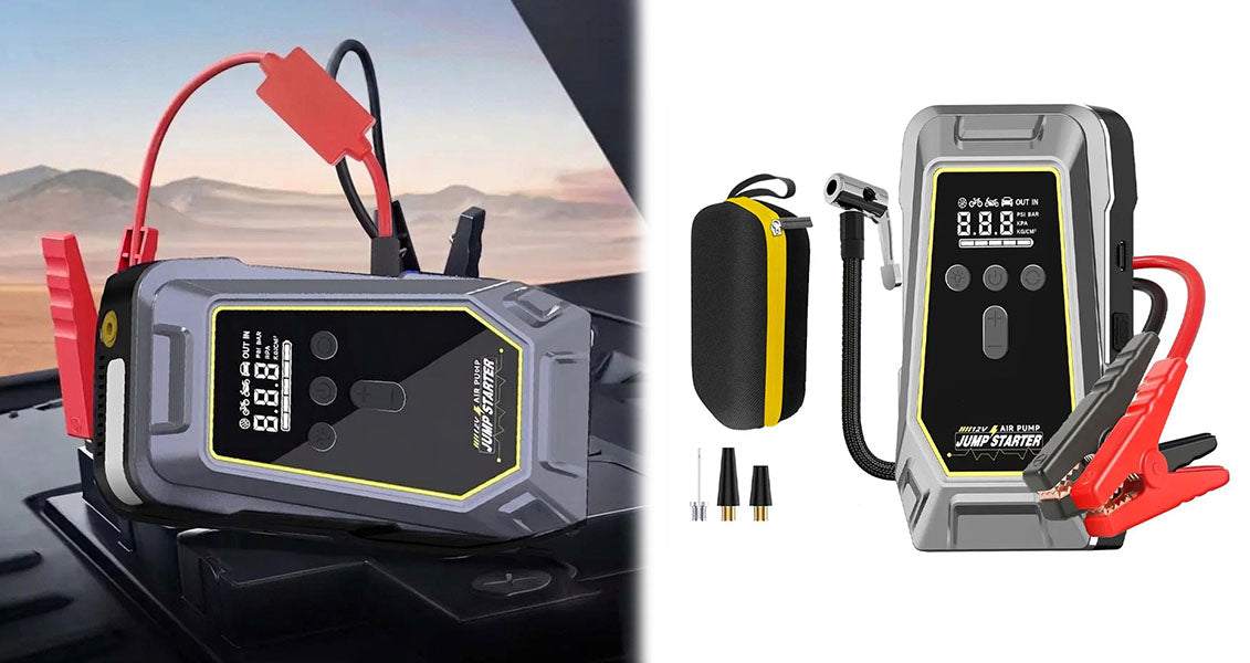 4-i-1 Bil Jumpstarter og Luftkompressor