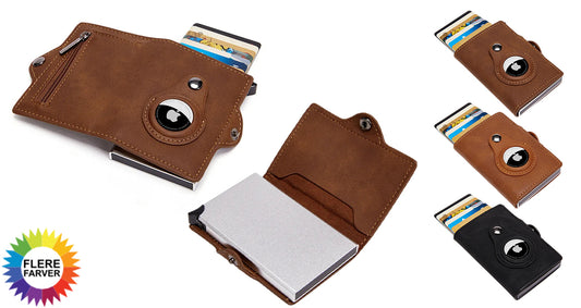 Læderpung med RFID-Blokering og Airtag-Lomme