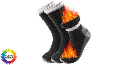 3 Par Tykke Vintersokker i Uldblanding