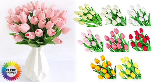 5 stk. Kunstige Tulipanblomster til Hjemmeindretning