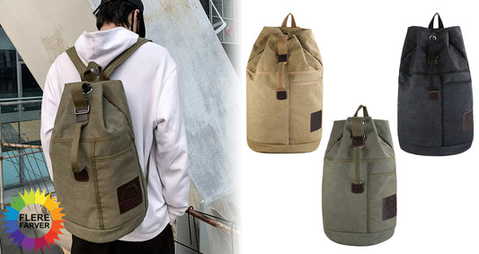 Stor Kanvas Rygsæk til Rejse og Sport – Fås i 2 Størrelser