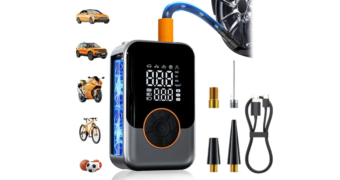 Bærbar Mini Elektrisk Dækpumpe Trådløs Luftpumpe