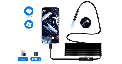USB Type-C Endoskopkamera med LED-lys