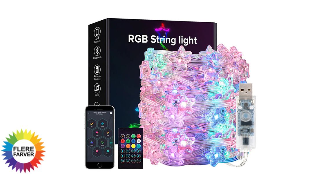 RGB USB Lyskæde med Fjernbetjening