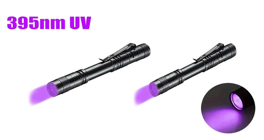 395nm UV-lommelygte med Penklemme