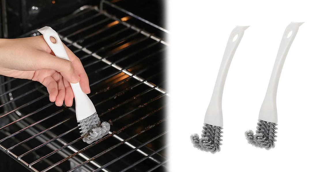 2 Stk. V-Formede Grillbørster med Skraber