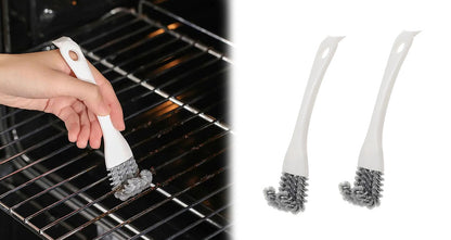 2 Stk. V-Formede Grillbørster med Skraber