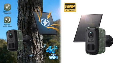 5MP 4G- og WiFi Vildtkamera med Solpanel