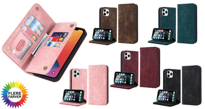 Magnetisk Læder Pung Cover til iPhone