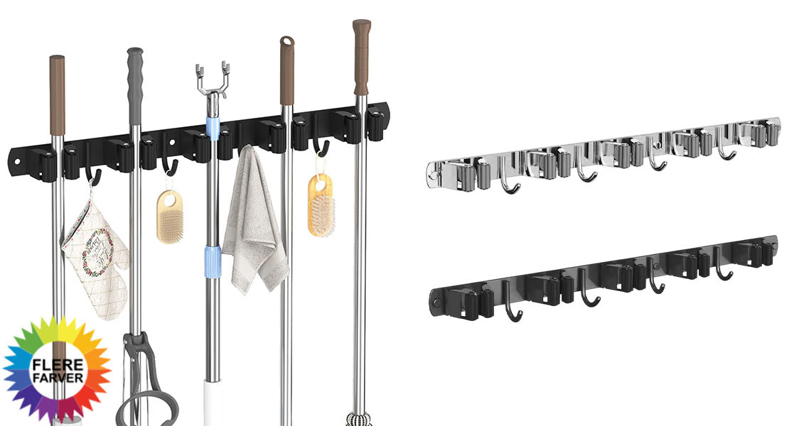 Vægmonteret Kost- og Moppeholder