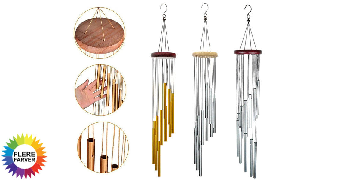 Vindklokke i Aluminiumslegering med 12 Rør