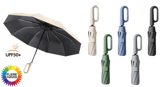 Vindtæt Automatisk Paraply med UV-Strålebeskyttelse