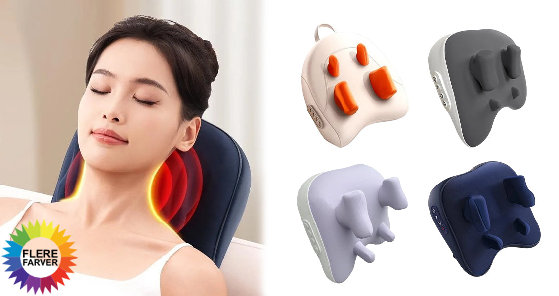 Trådløs Opvarmet Nakke- og Rygmassagepude