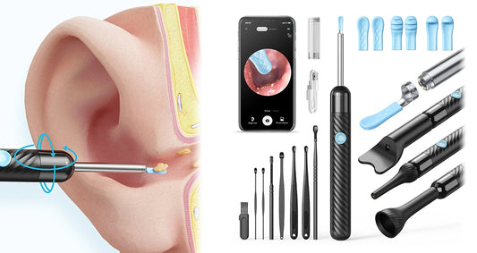 Trådløst Genopladeligt Ørerensesæt med Kamera