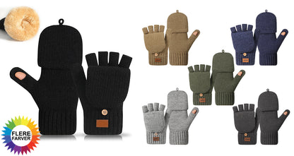 Varme Strikkede Halvfinger Vinterhandsker