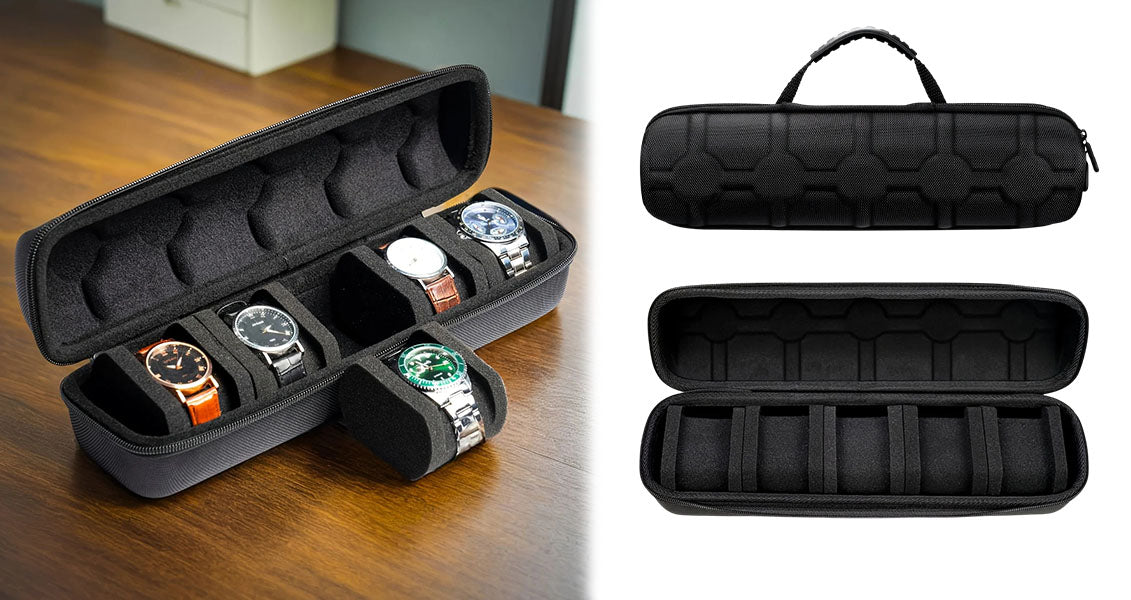 5-Rums Urkasse til Rejse – Hårdt Etui med Pude