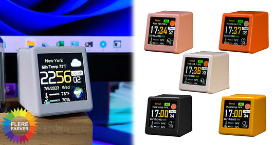 Mini Smart WiFi Vejrstation og Skrivebordsklokke