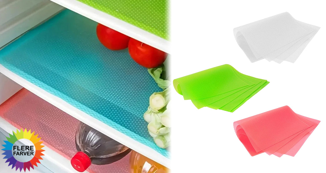 4 Stk. Vandtætte Køleskabs- og Skuffemåtter