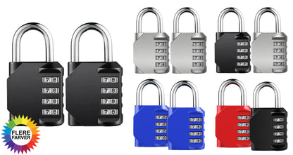 2 Stk. Vandtætte 4-Cifrede Kombinationshængelåse