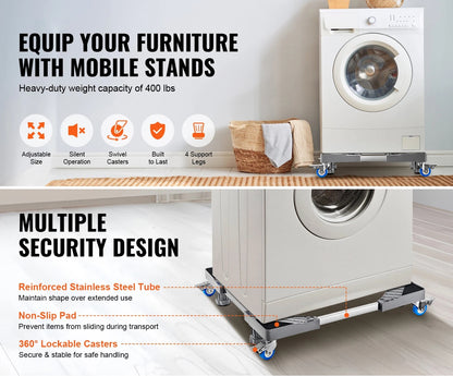 Justerbar Rullebase til Køleskab og Vaskemaskine