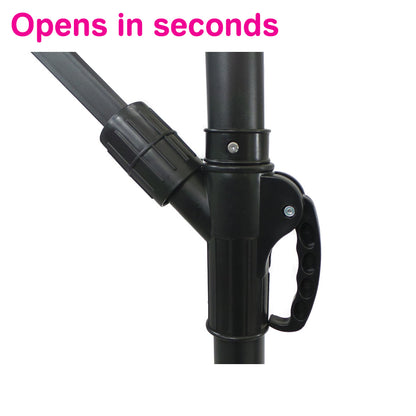 Elegant Udendørs Parasol med LED og Solcellepanel - Vælg mellem 300 cm eller 350 cm