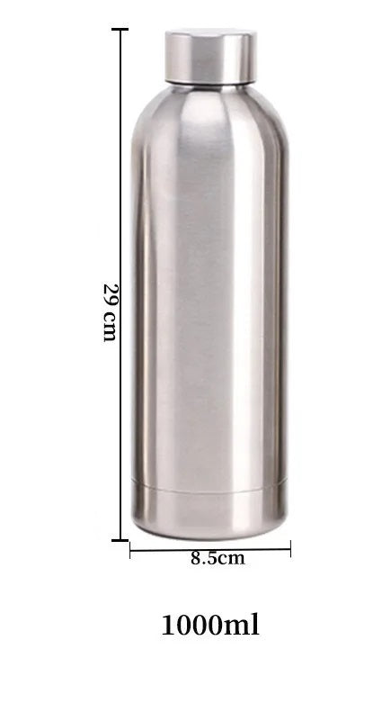 Vandflaske i Rustfrit Stål til Sport og Rejser - 500, 750, 1000ml