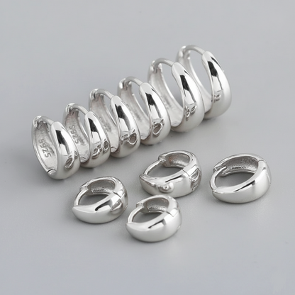 Brede Hoop Øreringe i Sterlingsølv og Guld