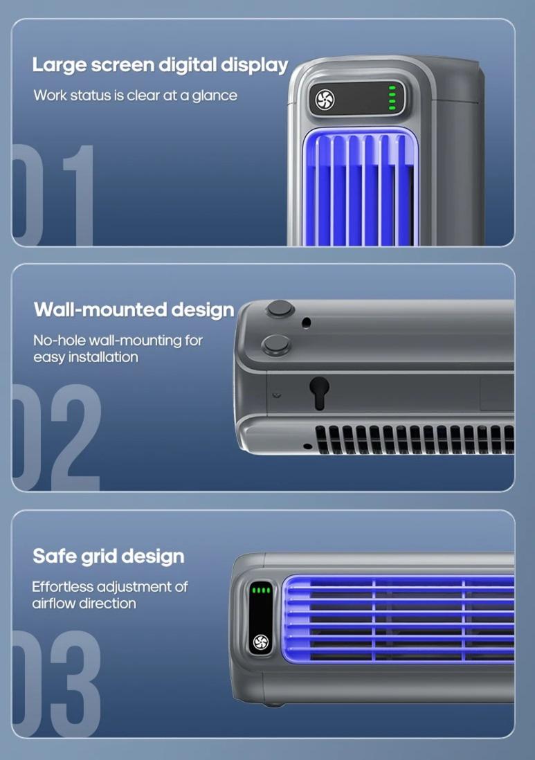 Bærbar Mini-tårn Klimaanlægsventilator
