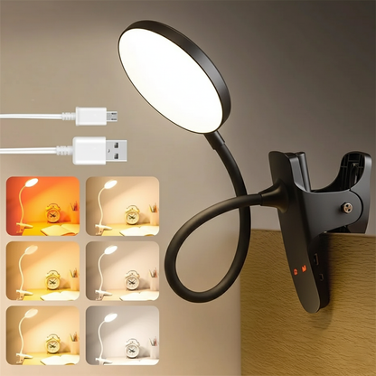 Genopladelig Læselampe med Klemme