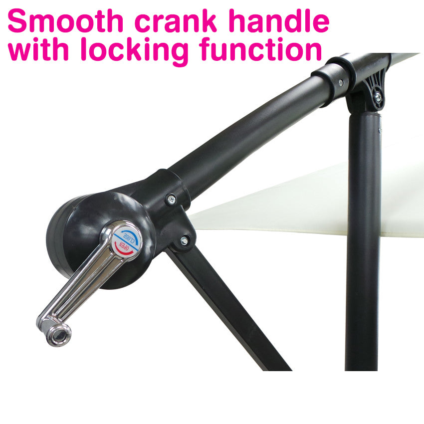 Elegant Udendørs Parasol med LED og Solcellepanel - Vælg mellem 300 cm eller 350 cm