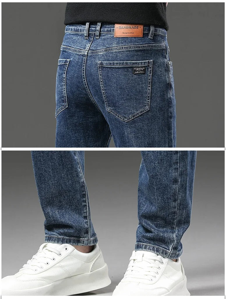 Herre Vinterfleece Denim Jeans