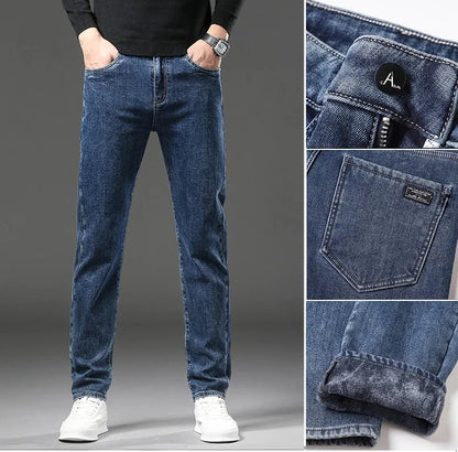 Herre Vinterfleece Denim Jeans