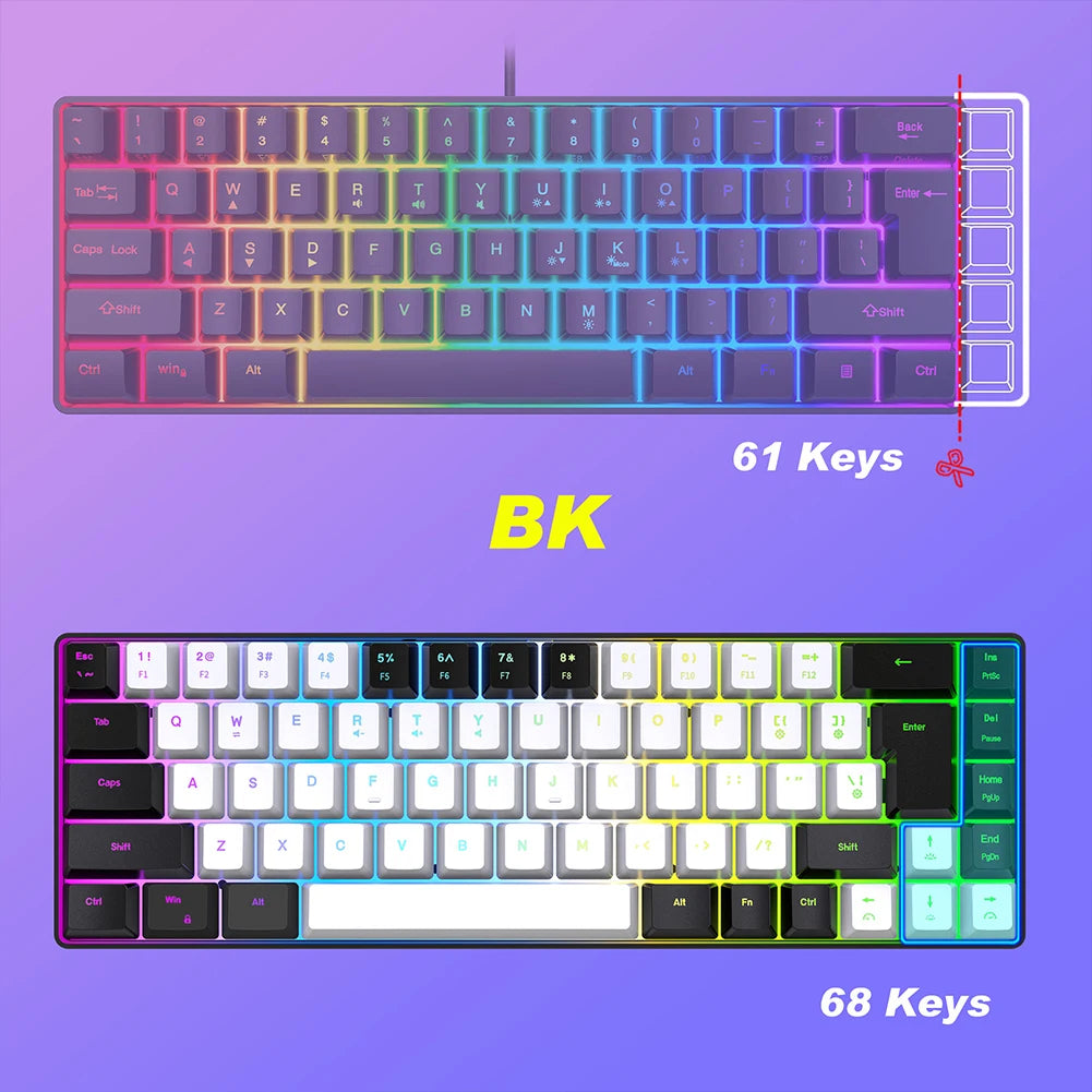 Kablet Mekanisk Gaming Tastatur med RGB