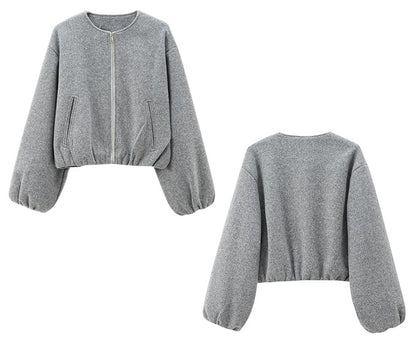 Kort Dame Bomberjakke med Lynlås