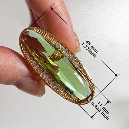 Oval Ring med Farveskiftende Sten til Kvinder
