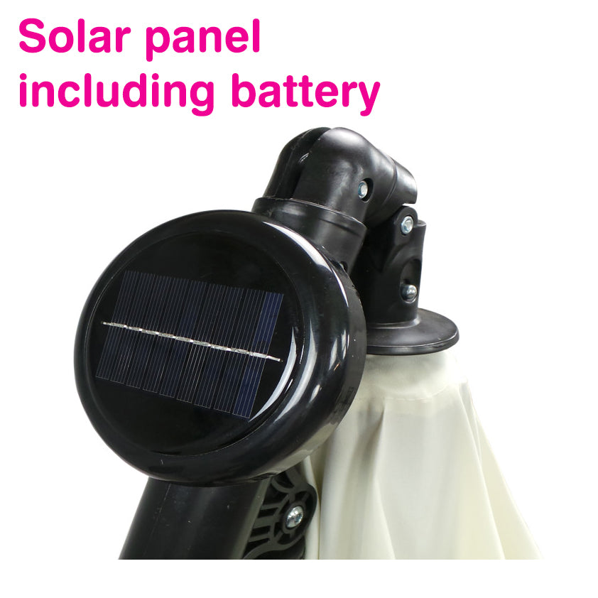 Elegant Udendørs Parasol med LED og Solcellepanel - Vælg mellem 300 cm eller 350 cm