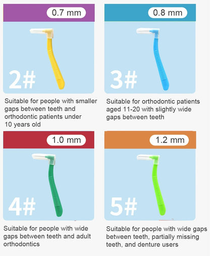 L-Form Interdentalbørster med Æske