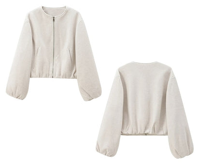 Kort Dame Bomberjakke med Lynlås