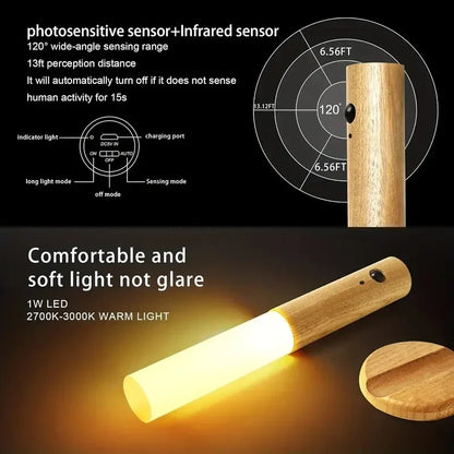Genopladelig LED-Natlampe med Bevægelsessensor