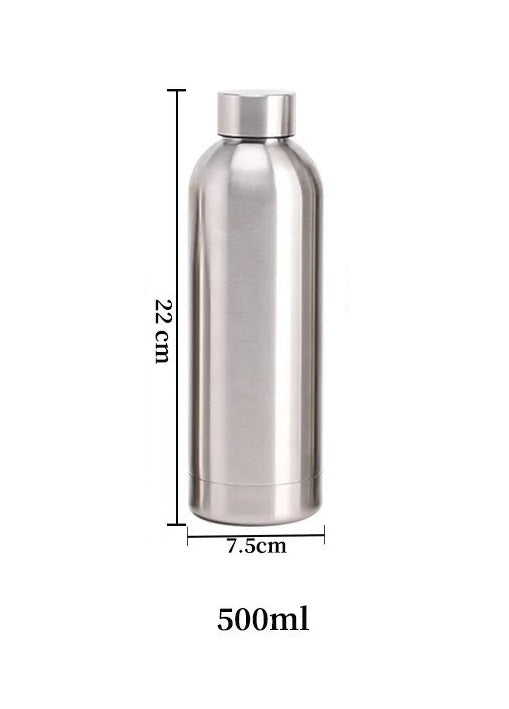 Vandflaske i Rustfrit Stål til Sport og Rejser - 500, 750, 1000ml