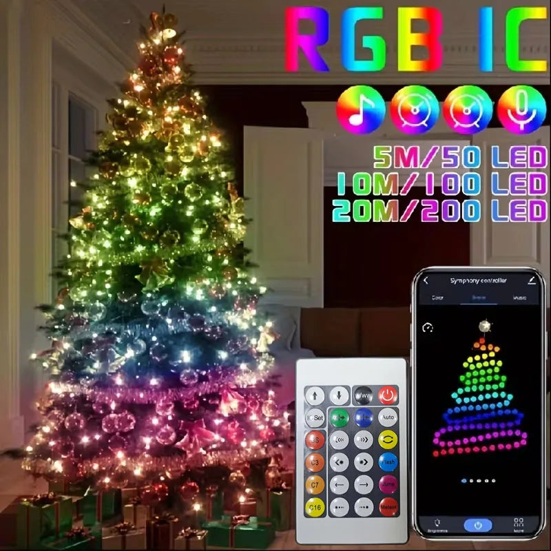 Smarte Bluetooth RGB LED-lyskæde